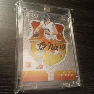 Bo Nix Select Certified Football Rookie Card - Orange/Yellow